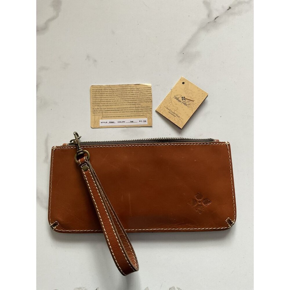 Patricia Nash St. Croce Leather Wristlet Wallet Bag Cognac/Tan Style P55601 - Picture 3 of 6